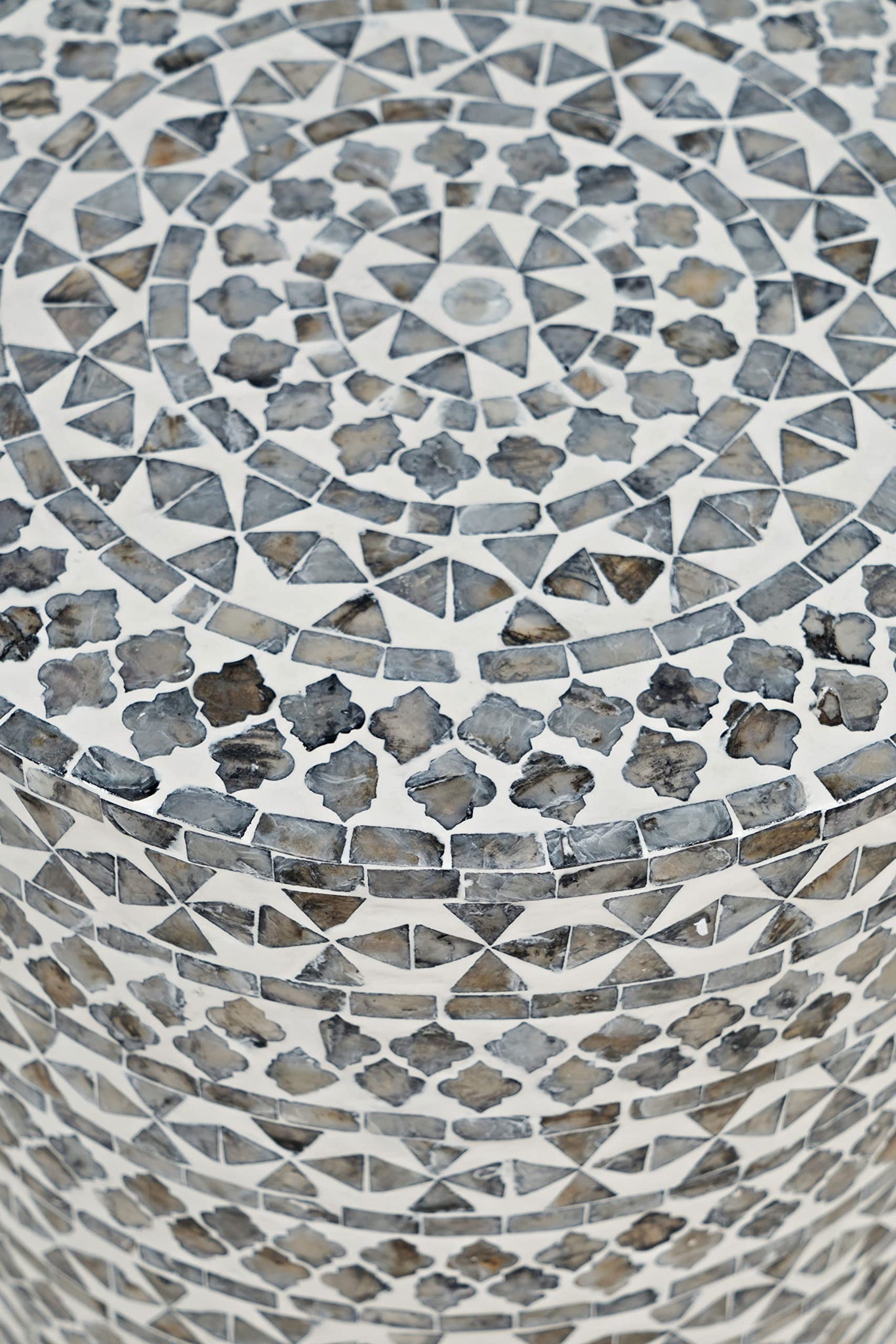 Global Archive Handcrafted Capiz Shell Terrazzo Modern Accent End Table