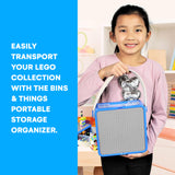 Bins & Things Storage Bin Box Organizer - Building Blocks Containers Storage and Toy Suitcase - Kids Toy Storage Organizer for S