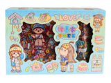 Gold Leaf Kawaii Sticker & Tape Set Cute Cartoon SelfAdhesive Mirror Wall Scrapbook Stickers With Kraft Tape Roll Clear Sta
