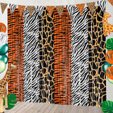Safari Animal Party Decorations, 2 Pcs Party Animals Birthday Backdrops Tinsel Foil Curtain Streamers for Wild Jungle Animals Ba