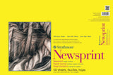 Strathmore 300 Series Newsprint Paper Pad, Tape Bound, 12x18 inches, 50 Sheets (32lb/52g) - Art Paper for Adults and Students - 