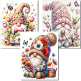 OFRKE Diamond Painting Kits for Adults,3 Pack Flower Dwarf Diamond Art for Beginners, Diamond Round 5D Full Drill Paint with Dia