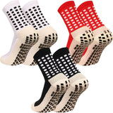 Yanwenx NonSlip Football Socks For Men & Women, 3 Pairs Breathable Cushioned Grip Crew Socks For Soccer, Cricket, Rugby, Gym & 