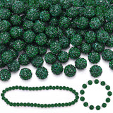 150 Pcs Emerald Rhinestone Beads for Jewelry Making, Sparkle Crystal Clay Christmas for Bracelet Baseball Necklace Earring Craft