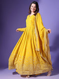 Wedani Georgette Embroidered Anarkali Gown For Women,YELLOW,XL,Georgette,anarkali,
