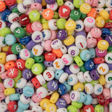 1050pcs John Bead 7mm Assorted Round Acrylic Alphabet Number Beads for DIY Craft Jewelry Bracelet Necklace Making