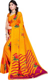 Leelavati Printed Bollywood Crepe Saree For Women With Unsticted Blouse Peice (Yellow) (Vs709Yellow)