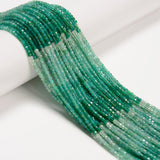 JM Design 2-2.5mm Gradient Green Agate Faceted Cube Beads 15.5 Strand for Jewelry Making Craft