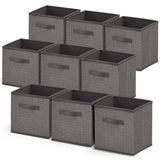 Nestl Foldable 9 Cube Storage Organizer Bins - Fabric Baskets With Handles - 11-Inch Grey Closet Bins for Bedroom, Playroom and 
