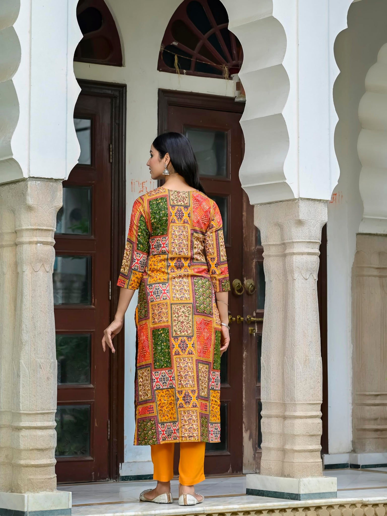 Gosriki Women'S Rayon Blend Straight Printed Kurta With Pant (Nimmi Multi-Vks01-Gs_Xl_Multi_X-Large) Multicolour,Multicolour,,B0DCK62Y55