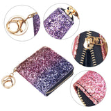 GEEAD Small Glitter Wallet for Women Mini Coin Purse Pouches with Key Ring for Christmas