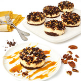 David's Cookies Turtle Chocolate Pecan Mini Cheesecakes - 6pcs of Gourmet Bite-Sized Treats - Decadent Crunchy Pecans Made With 