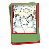 NobleWorks Pack of 12 Christmas Greeting Cards w/Envelopes, Humor Holiday for Men, Women 1x12 Designs - Stem Cells B1986