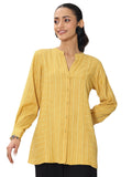 Libas Women'S Cotton Blend Straight Kurtis (29355O_Yellow_S)