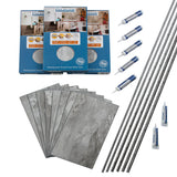 Palisade 25.6 in. x 14.8 in. Interlocking Vinyl Tile Shower and Tub Surround Kit in Smoky Sky