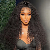 Canaryfly 3 In 1 Half Wigs Human Hair Afro Kinky Curly Half Wig With Drawstring 200% Density Kinky Curly Glueless Wigs Human Hai