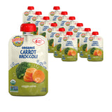 Earth s Best Organic Baby Food Pouches, Vegetable Puree for Babies 6 Months and Older, Organic Carrots and Broccoli Puree, 3.5 