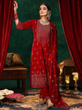 Libas Women'S Velvet Kurta Set (36969_Red