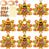 Renbuzhu 36PCS Thanksgiving Crafts Bulk: Turkey Paper Suncatchers DIY Kit for Fall Activities Decorations, Window Stained Glass 