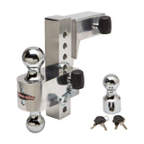 Aluma-Tow HD8 Adjustable Trailer Hitch Ball Mount, 8 Drop Ball Mount for 2.5 Receiver w/Two Locking Hitch Pens UT625810: Heavy-D