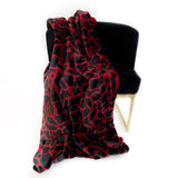 Plutus Red Black Plush Faux Fur Luxury Throw Blanket 36In X 60In
