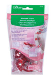 Clover Wonder Clips 100 Count Bag, Jumbo, Red