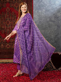 Gosriki Women'S Cotton Blend Straight Printed Kurta With Pant & Dupatta (Doremi Purple-Jl-Gs_L_Purple_Large),Purple,,B0D73WQPFS