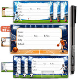 Oncro Soccer Football Cricket Ipl Basketball Label Waterproof Matte Stickers School Labels For Notebooks Copy Book Slips Pencil 
