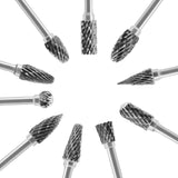 Pilim Tungsten Carbide Burr Set 1/8 (3 mm) Shank, Die Grinder Bits, 20 PC Cutting Burr Bits, Carving Bits for Dremel, Double Cut