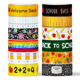 Whaline 12 Rolls Back to School Washi Tape Masking Tape Set Composition Notebook Speckled Pencil Apples Classroom Wrapping Paper