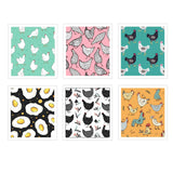 Cunhill 6 Pcs Chicken Kitchen Dish Cloth, Hand Towel, Reusable, Washable, Quick Drying, Decorative, Absorbent, No Odor Bar Towel