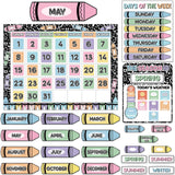 Composition Notebook Crayon Calendar Bulletin Board Crayon Bulletin Board Calendar Seasons Weather Chart Crayons Classroom Decor