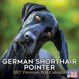 German Shorthaired Pointer Calendar 2027 - 16 Month Dog Wall Calendar, Monthly Planner, Large Writing Blocks, Thick No Bleed Pap