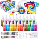 Tie Dye Kit for Kids Adults - Arts and Crafts Toy for Girls & Boys Ages 6-12 - Fabric Tye Dye Craft Kits 20 Colours, Birthday Ch