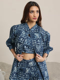 Libas Womens Printed Cotton Co-Ord Set For Women Indigo M