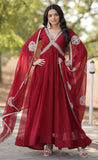Wedani Georgette Sequins-Work Anarkali Kurta Set For Women (In Alpha M Regular Maroon),MAROON,M,,,