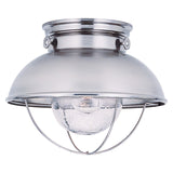 Sea Gull Lighting 8869-98 Sebring Transitional One-Light Outdoor Ceiling Flush Mount Outside Fixture, Brushed Stainless Finish