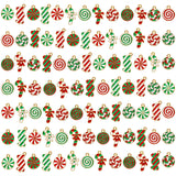 BBTO 90 Pieces Christmas Pendant Candy Cane Charms for Jewelry Making - Alloy Holiday Charms for DIY Crafts Necklace Bracelet Ea