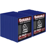 Samsill Durable 0.5 Inch Binder, Made in The USA, D Ring Binder, Customizable Clear View Cover, Blue, 24 Pack, Each Holds 125 Pa