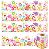 Outus 65.6ft Candyland Bulletin Board Border Lollipop Self Adhesive Scalloped Border Trims Sweet Themed Cutouts Bulletin Board f
