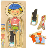 Kidzlane Boy Wooden My Body Puzzle for Toddlers & Kids - 29 Piece Boys Anatomy Puzzle Kid Play Set - Anatomy for Kids, Skeleton 