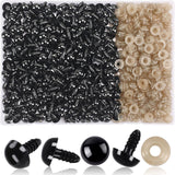 UPINS 600 Pieces 14MM Safety Eyes with Washers Black Plastic Safety Eyes for Amigurumi Doll Crochet Eyes for DIY Crafts Stuffed 