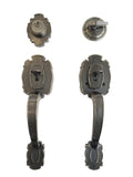LOCKSET4U MARA G4U Single Front Door Hardware Set, Grip Entry Door Lock Set with Lever Handle and deadbolt, Antique Brass