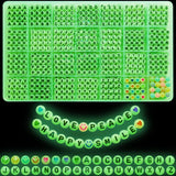 Looconi 1400pcs Letter Beads Glow in The Dark 7x4mm Black Alphabet A-Z and Smiley Heart Beads for Jewelry Bracelet Making