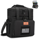 HSHRISH Lunch Box, Large Double Deck Expandable Insulated Lunch Bag, Durable Waterproof Leakproof Tactical Cooler Bag with Flag 