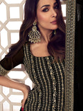 Wedani Georgette Embroidered Kurta Set For Women Black,Black,S,,,
