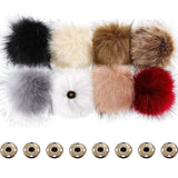 Boao Faux Fur Fluffy Pompom Ball for Hat with Removable Press Button for Bobble Hat Knitting Shoes Scarves Bag(8 Color)