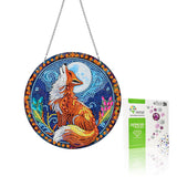 VAIIEYO Fox Diamond Painting Hanging, Animal Diamond Painting Suncatchers Double Side Window Hanging Kit with Chain, 7.5x7.5 inc