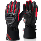 IRON JIA'S Motorcycle Gloves Winter Cold Weather Warm Touchscreen Waterproof Windproof Protective Gear (RED, XL)