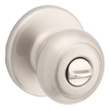 Kwikset Cove Interior Privacy Door Knob with Lock, Door Handle For Bathroom and Bedroom, Satin Nickel Keyless Turn Lock Doorknob